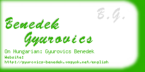 benedek gyurovics business card